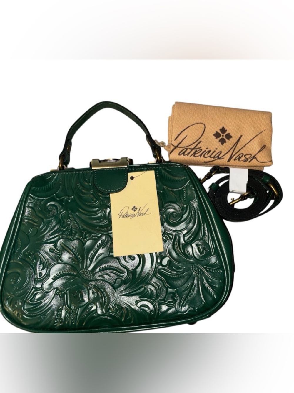 Patricia Nash Framed Gracchi Tooled Leather Satchel NWT